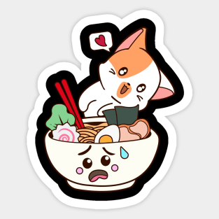 The Cat Love Ramen Sticker